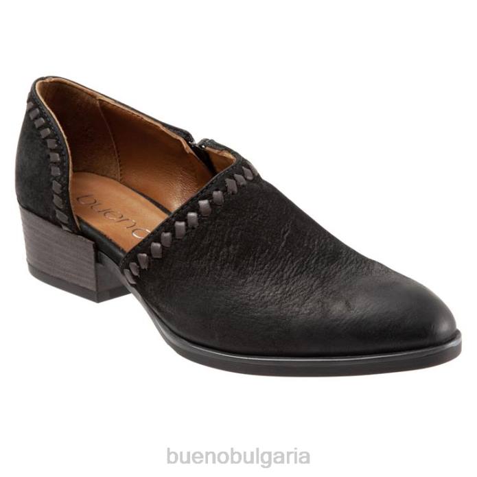 F0PN343 Bueno Footwear Лорън Жени черен набук обувки на токчета