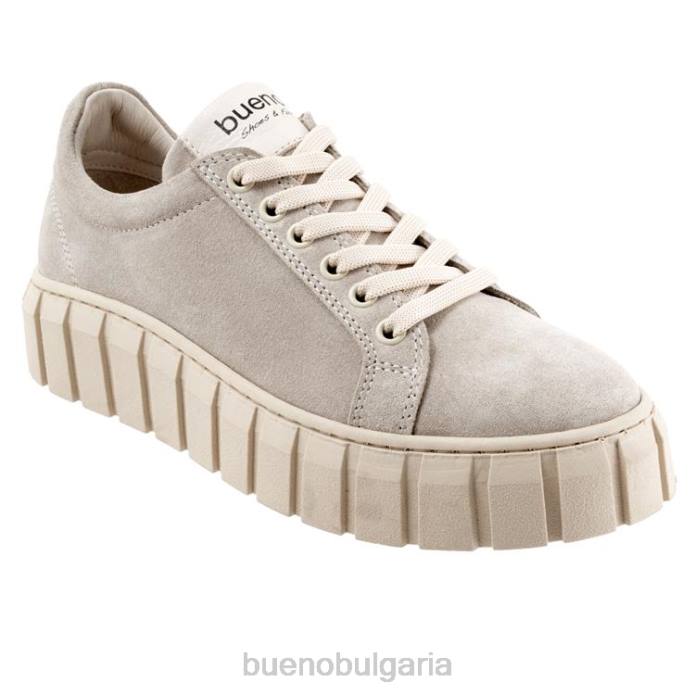 F0PN371 Bueno Footwear талия Жени бежов велур кецове