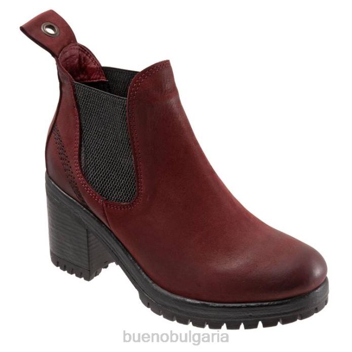 F0PN52 Bueno Footwear полет Жени тъмночервен набук ботуши