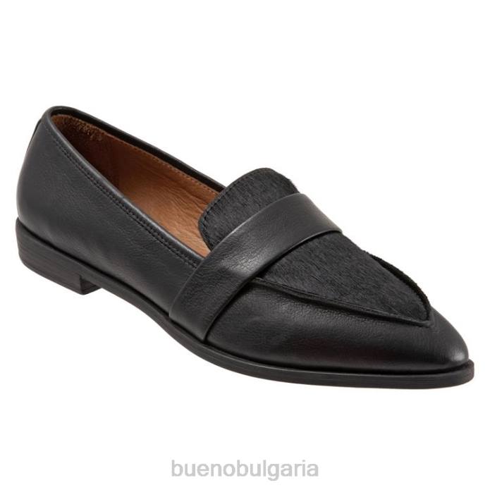F0PN151 Bueno Footwear Барнс Жени черно пони апартаменти
